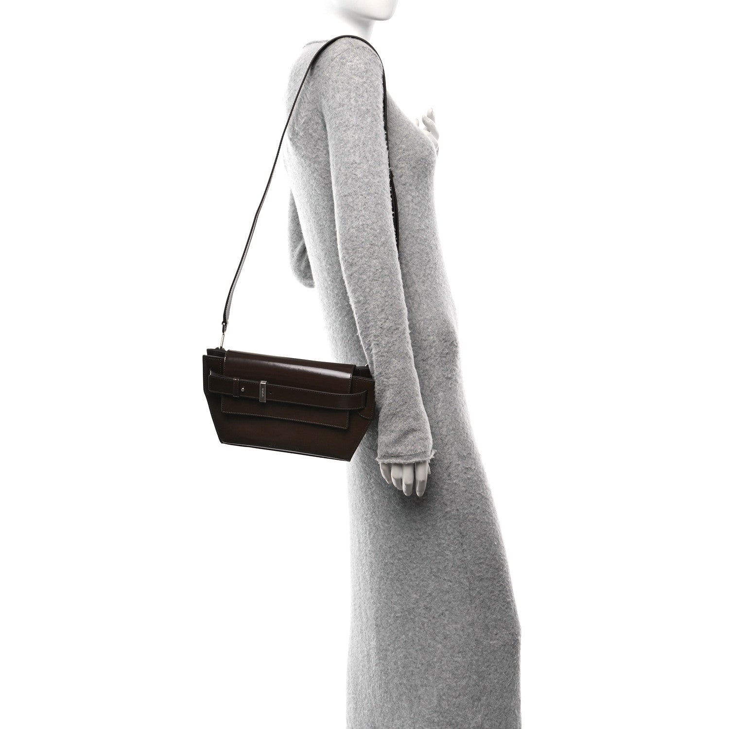 Jacquemus Patent Calfskin Le Capri Messenger Clutch Midnight Brown 2 of 11