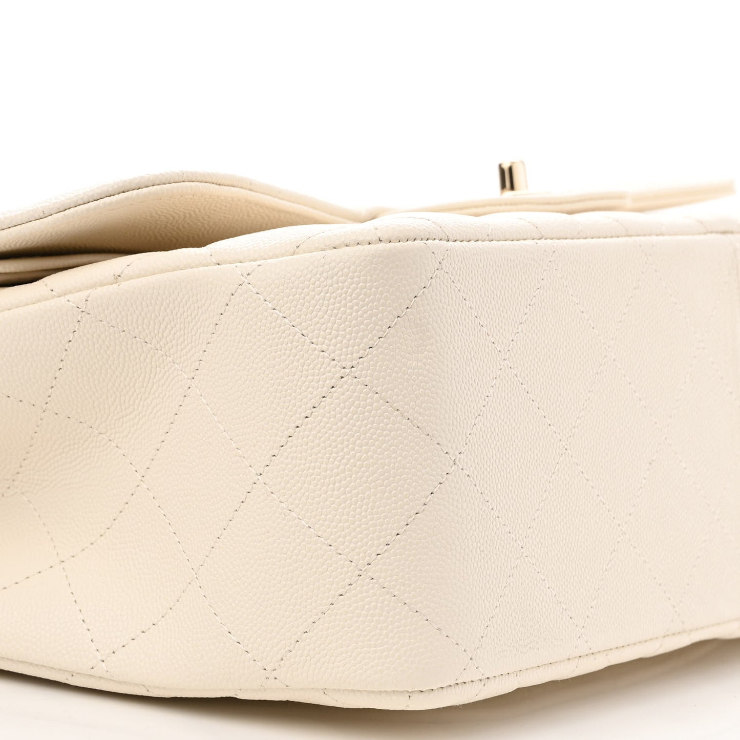 Caviar Quilted Jumbo Double Flap White