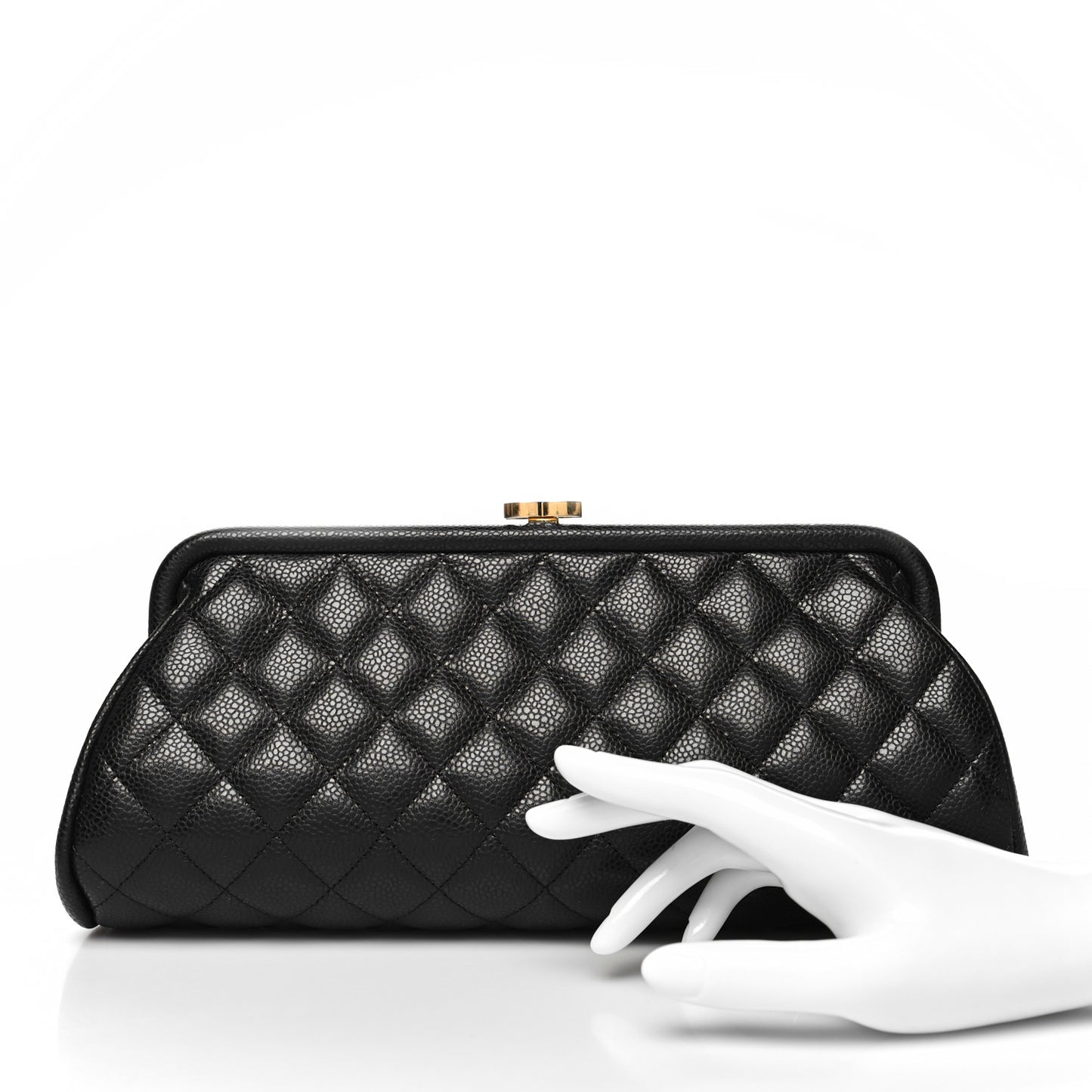 Caviar Quilted Timeless Clutch Black