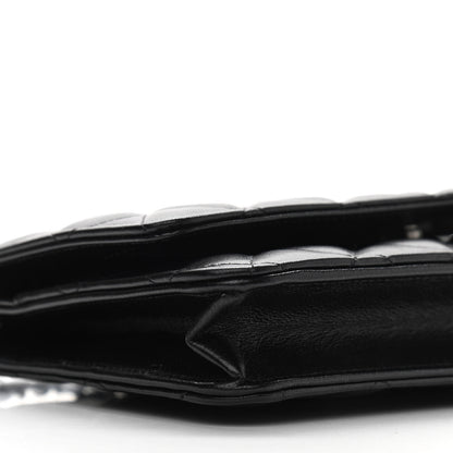 Chanel Lambskin Quilted Wallet On Chain WOC So Black 10 of 14