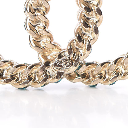 Chanel Iridescent Crystal CC Brooch Blue Gold 4 of 6