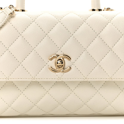 Chanel Caviar Quilted Mini Coco Handle Flap White 7 of 9