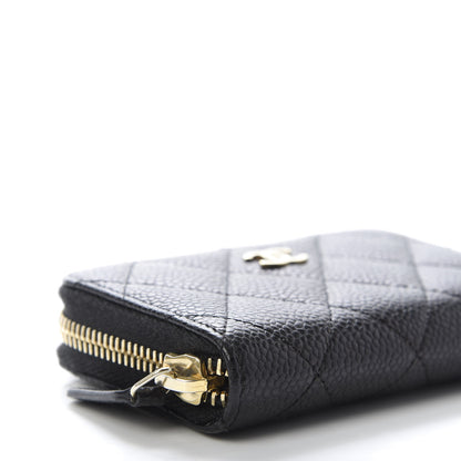 Chanel Caviar Quilted Zip Coin Purse Black 6 of 10