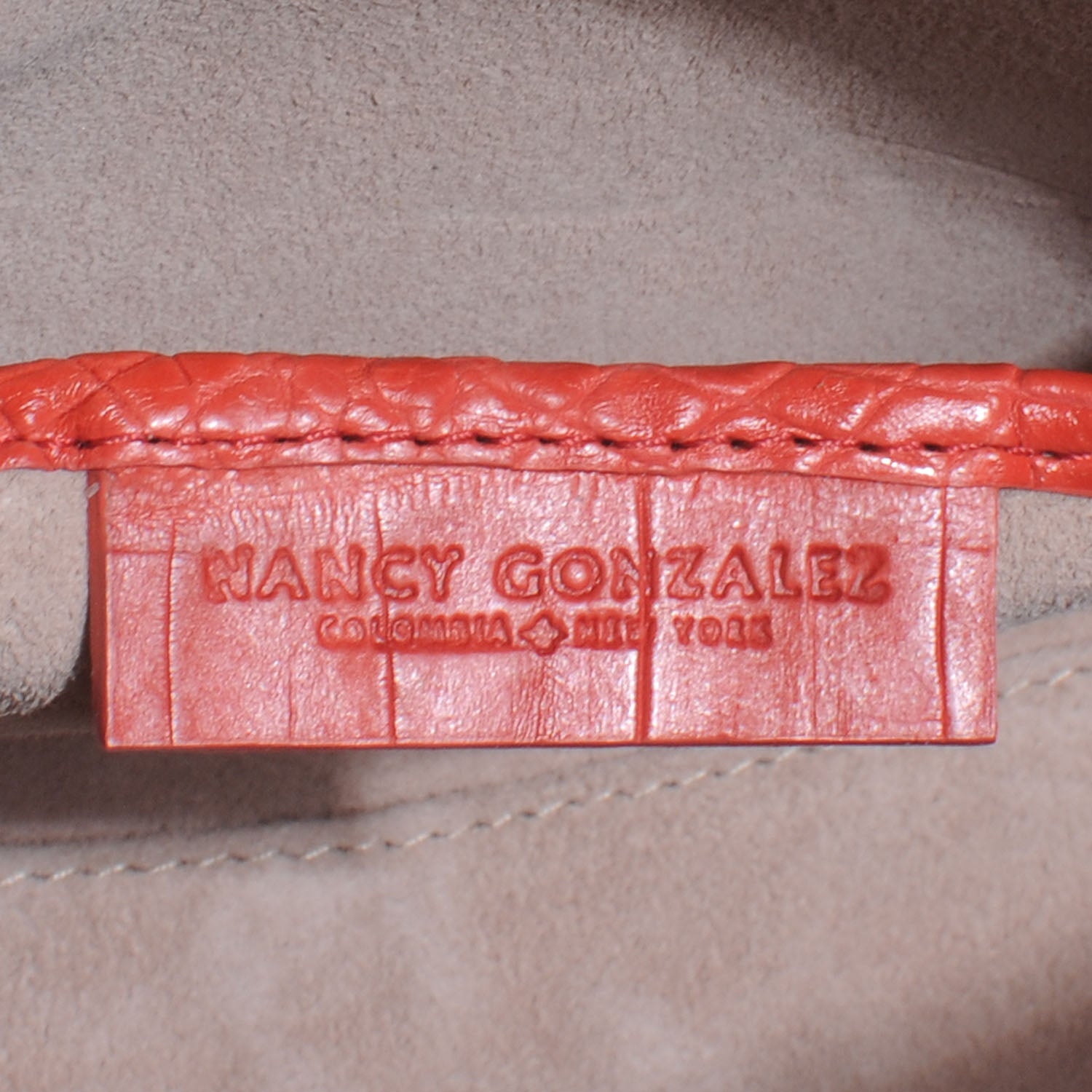 Nancy Gonzalez Crocodile Cosmetic Case Coral 6 of 6