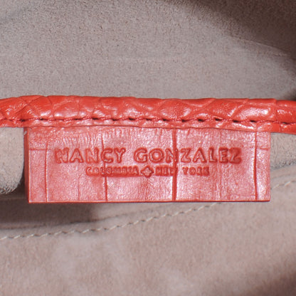 Nancy Gonzalez Crocodile Cosmetic Case Coral 6 of 6