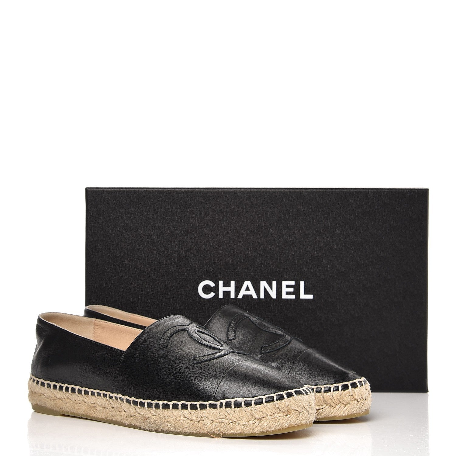 Chanel Lambskin CC Espadrilles 39 Black 10 of 10