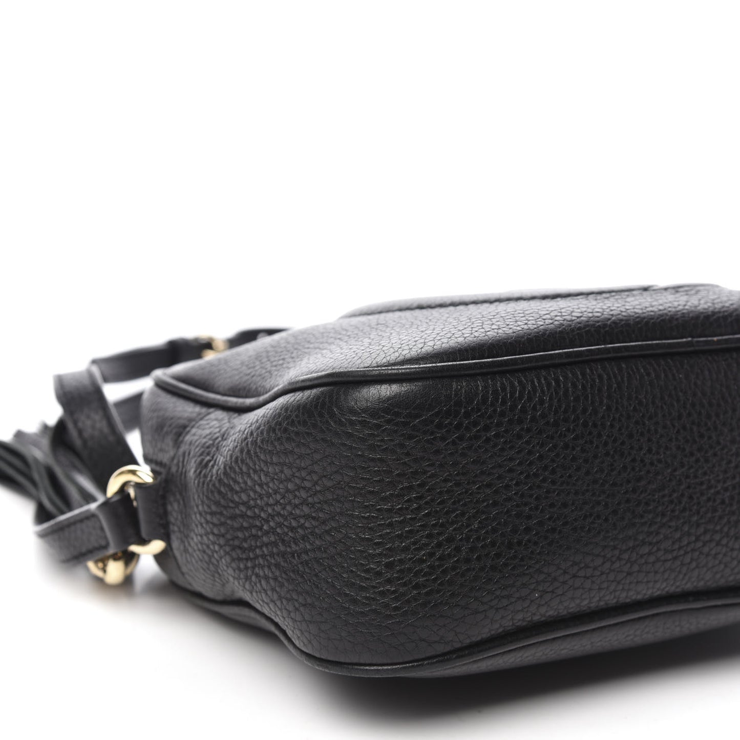 Pebbled Calfskin Small Soho Disco Bag Black