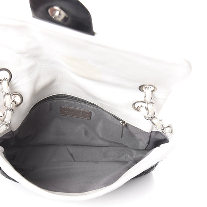 Chanel Lambskin Quilted Medium Flap Black White 4 of 9