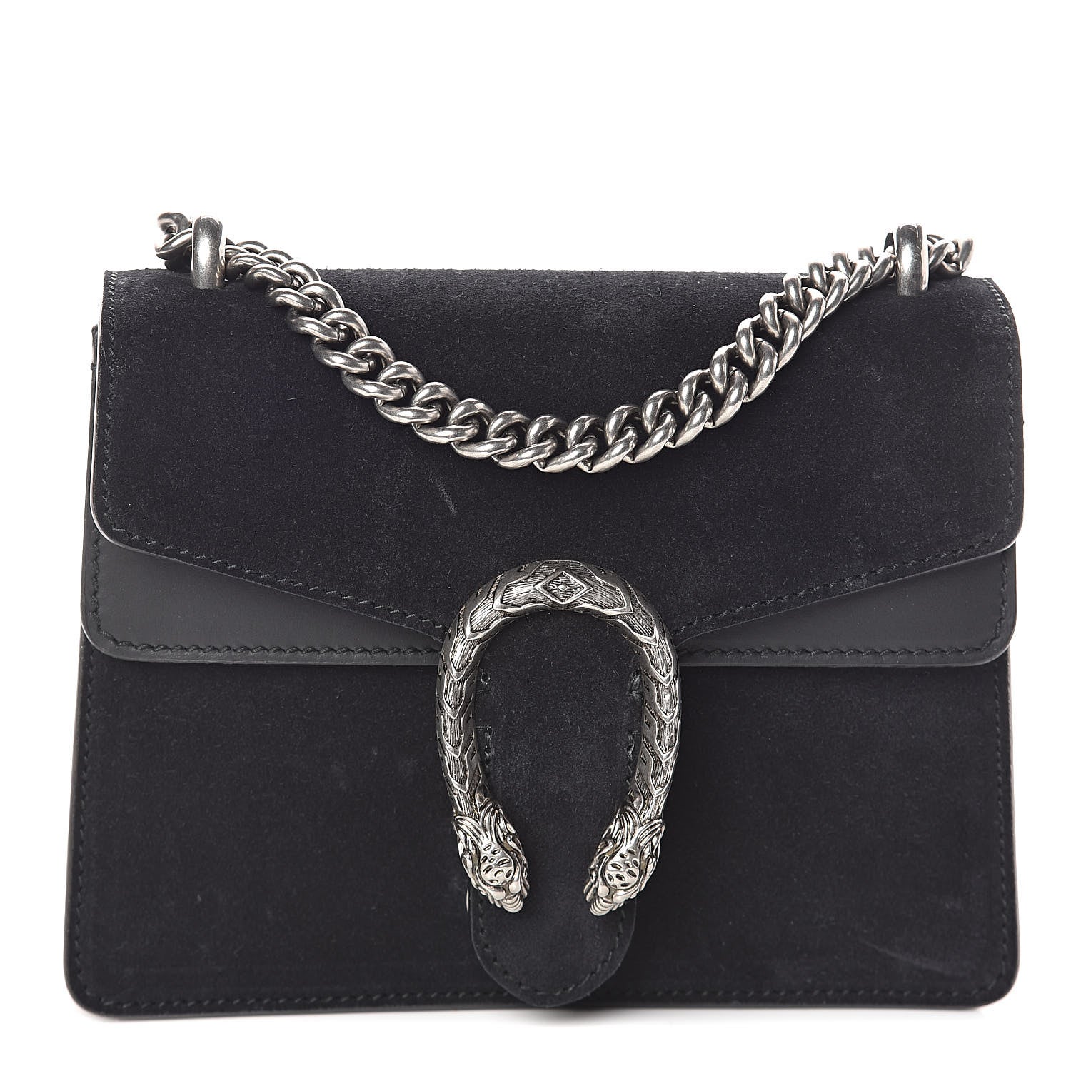 Gucci Suede Mini Dionysus Shoulder Bag Black 1 of 9