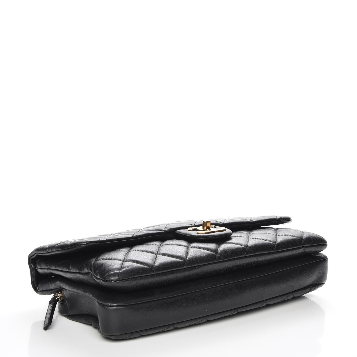 Chanel Calfskin Quilted Medium CC Crown Flap Black 4 of 7