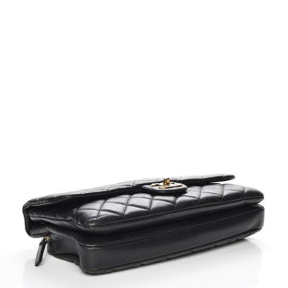 Chanel Calfskin Quilted Medium CC Crown Flap Black 4 of 7