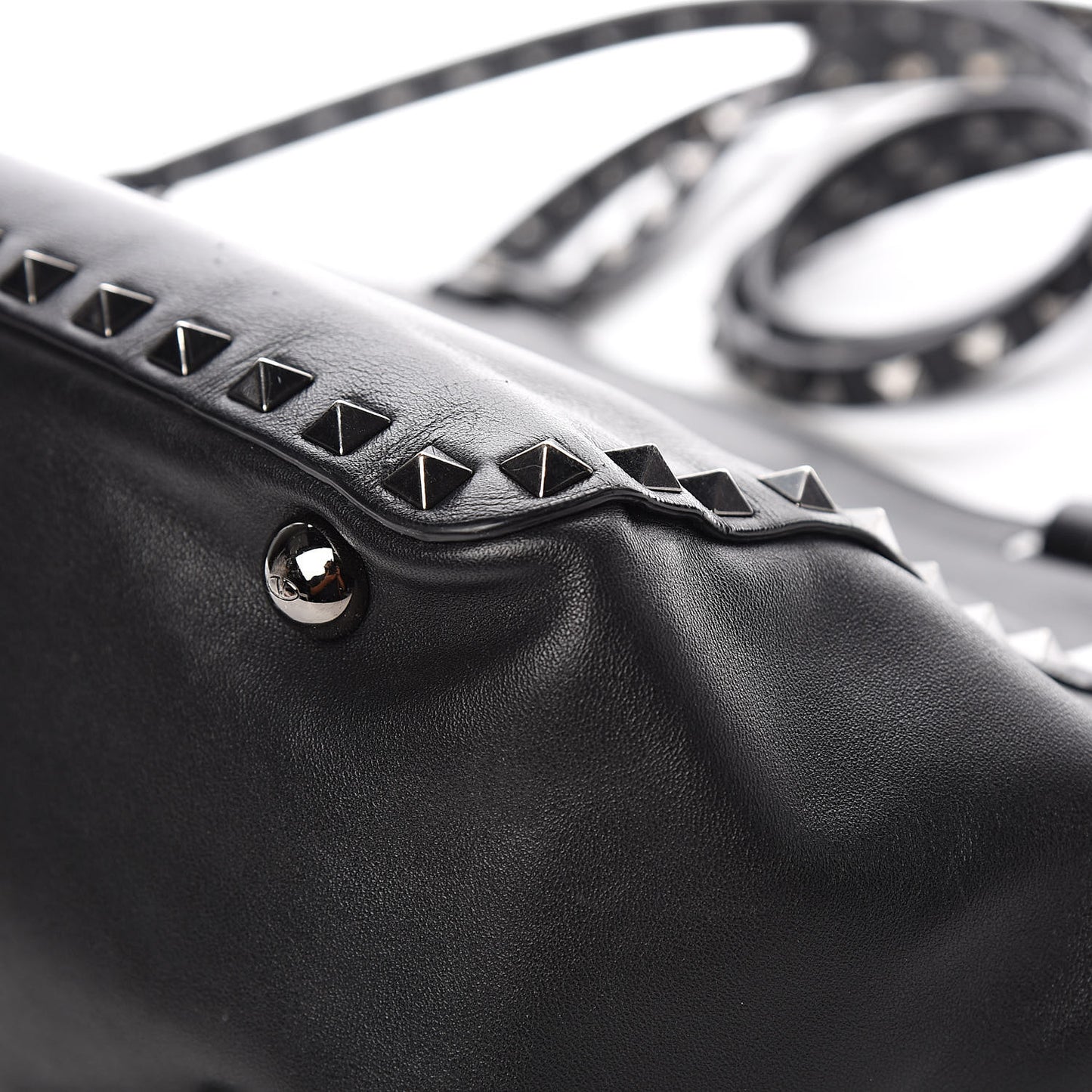 Vitello Small Rockstud Tote Black