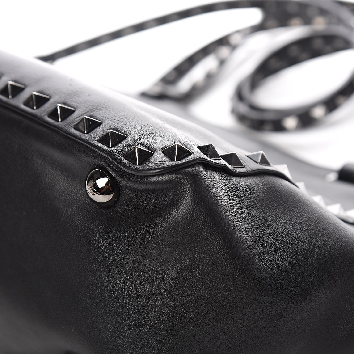 Valentino Garavani Vitello Small Rockstud Tote Black 13 of 16
