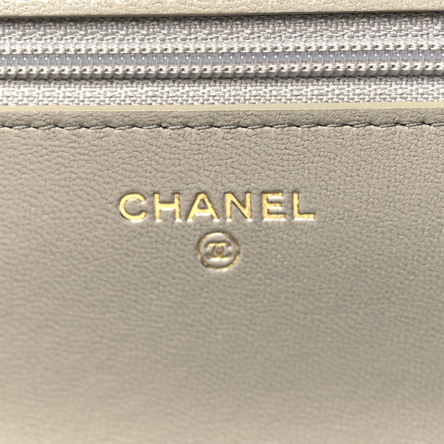Lambskin Quilted Chanel 19 Wallet On Chain WOC Grey