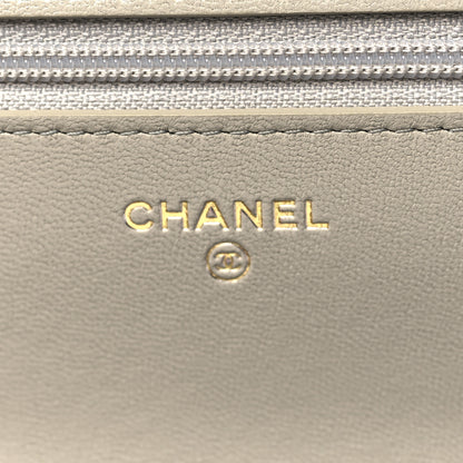 Chanel Lambskin Quilted Chanel 19 Wallet On Chain WOC Grey 6 of 11