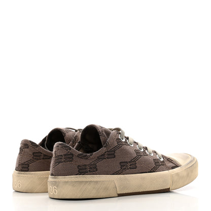 Balenciaga Jacquard BB Monogram Distressed Womens Paris Low Top Sneakers 36 Dark Mink Grey Brown 4 of 8