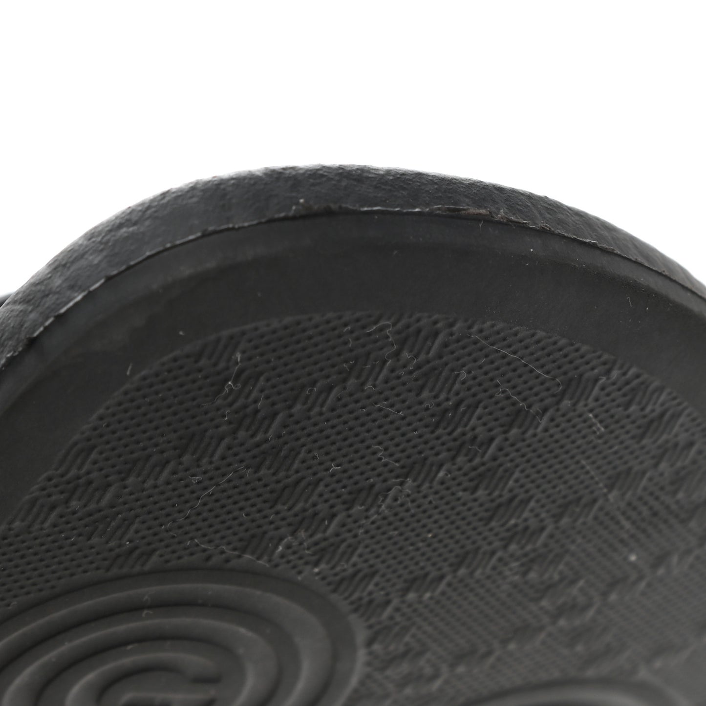 Rubber GG Monogram Perforated Womens Slide Sandals 40 Black