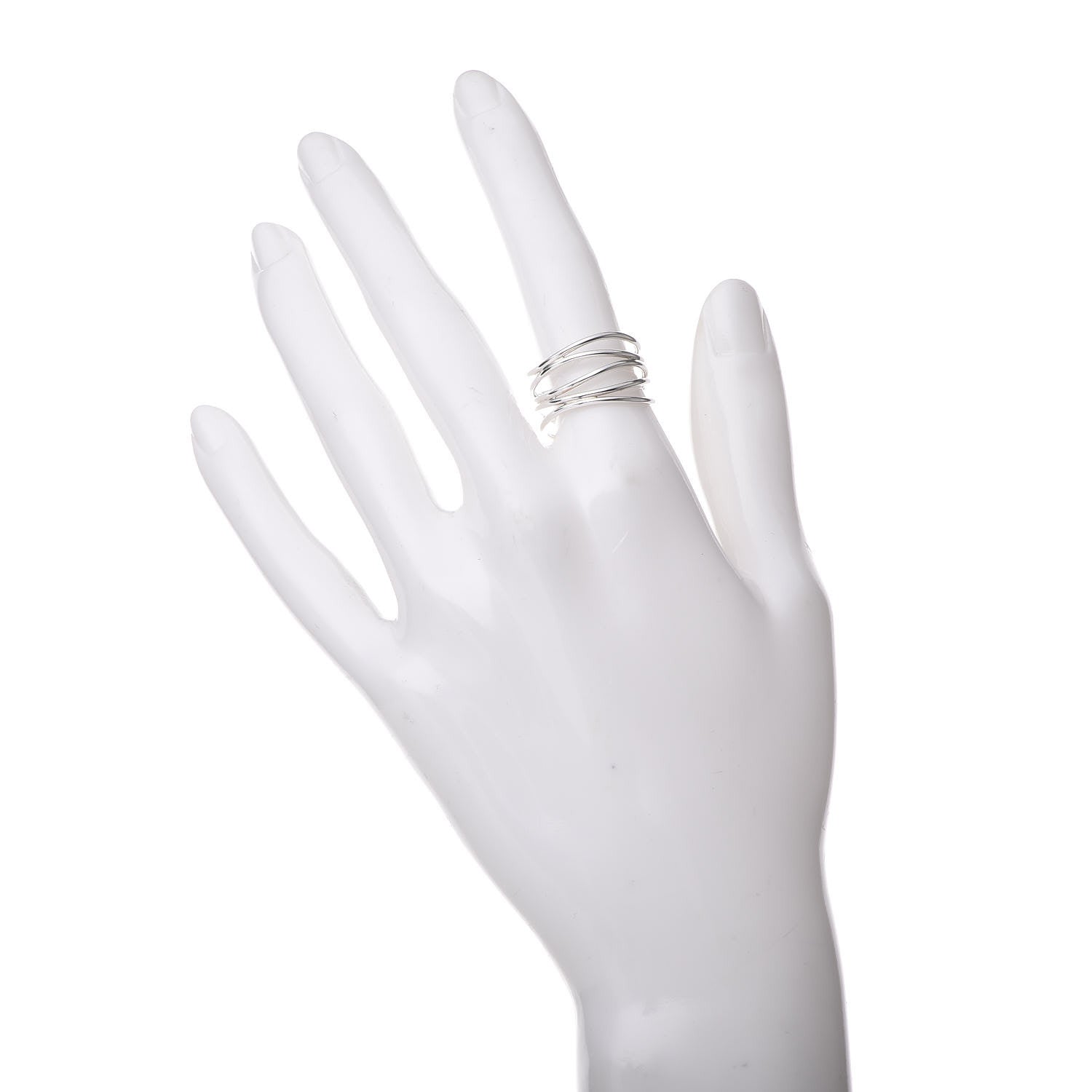 Tiffany Sterling Silver Elsa Peretti 5 Row Wave Ring 54 7 2 of 4