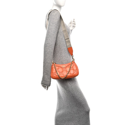 Gucci Calfskin GG Matelasse Chain Handbag Deep Orange Natural 2 of 10