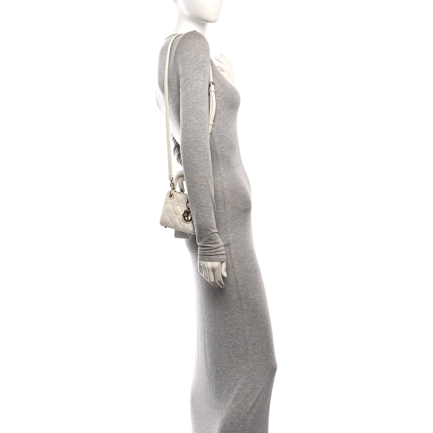 Christian Dior Lambskin Cannage Micro Lady Dior White 2 of 11
