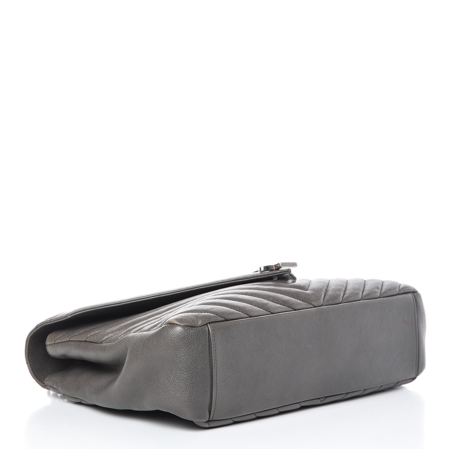 Saint Laurent Sheepskin Matelasse Chevron Monogram Large College Satchel Dark Anthracite 5 of 16