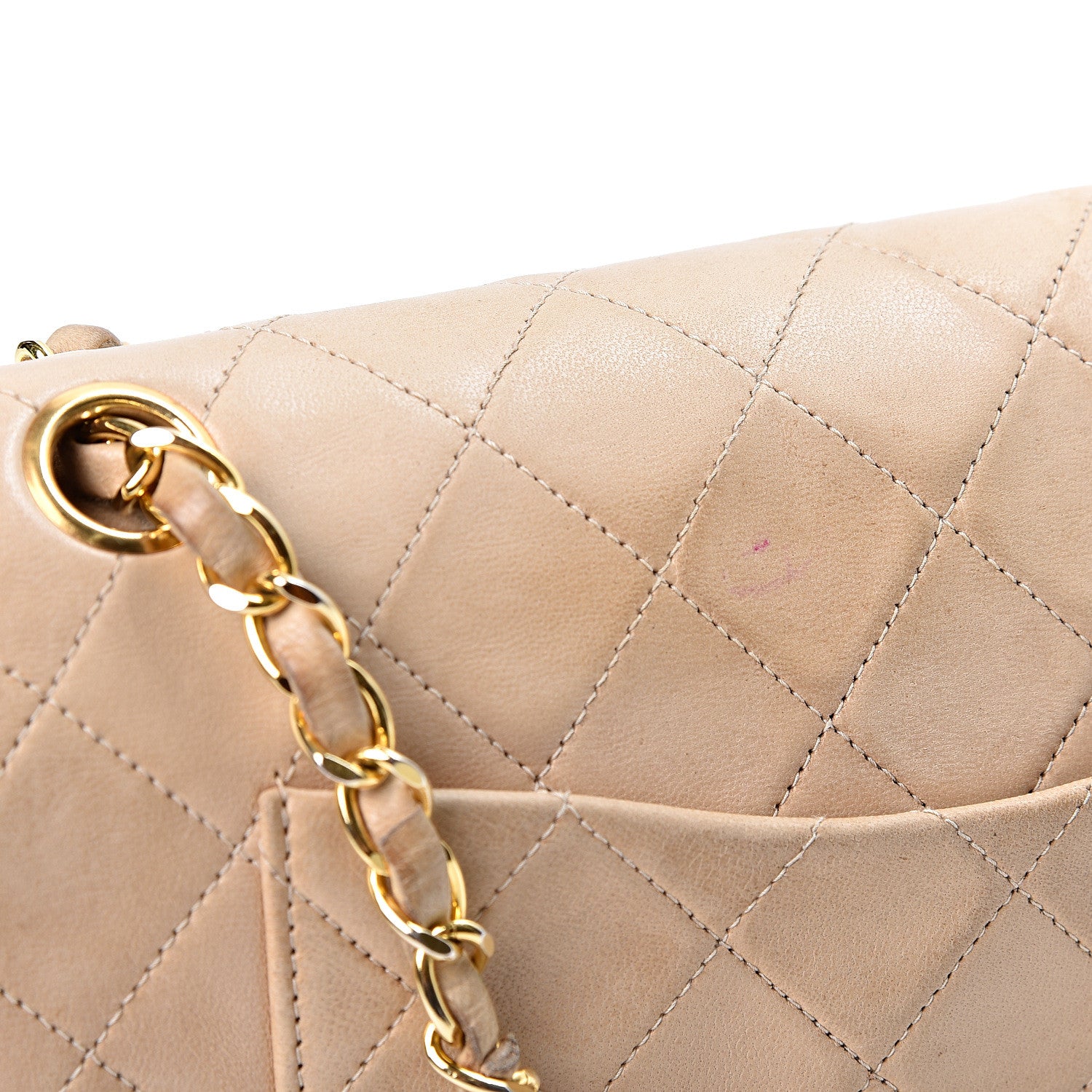 Chanel Lambskin Quilted Medium Double Flap Beige 8 of 10