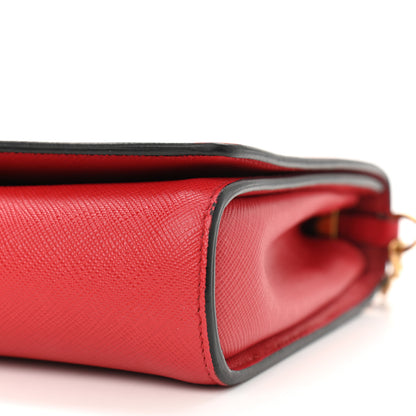 Prada Saffiano Chain Crossbody Bag Fuoco 10 of 11