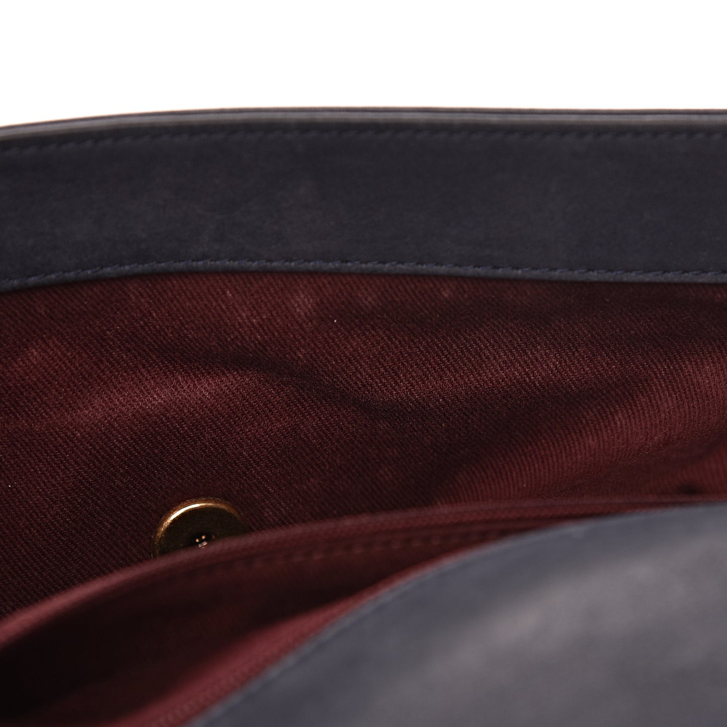 Calfskin Stitched Two Tone Flap Blue