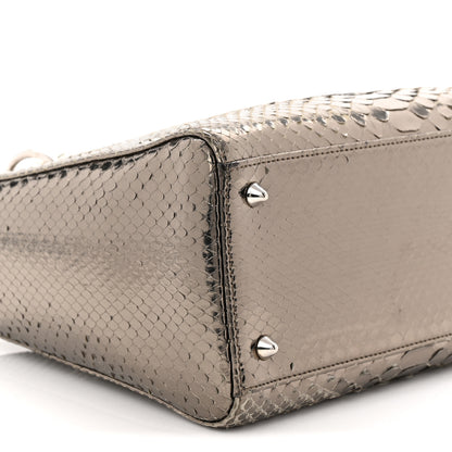 Christian Dior Metallic Snakeskin Medium Lady Dior Silver 9 of 10