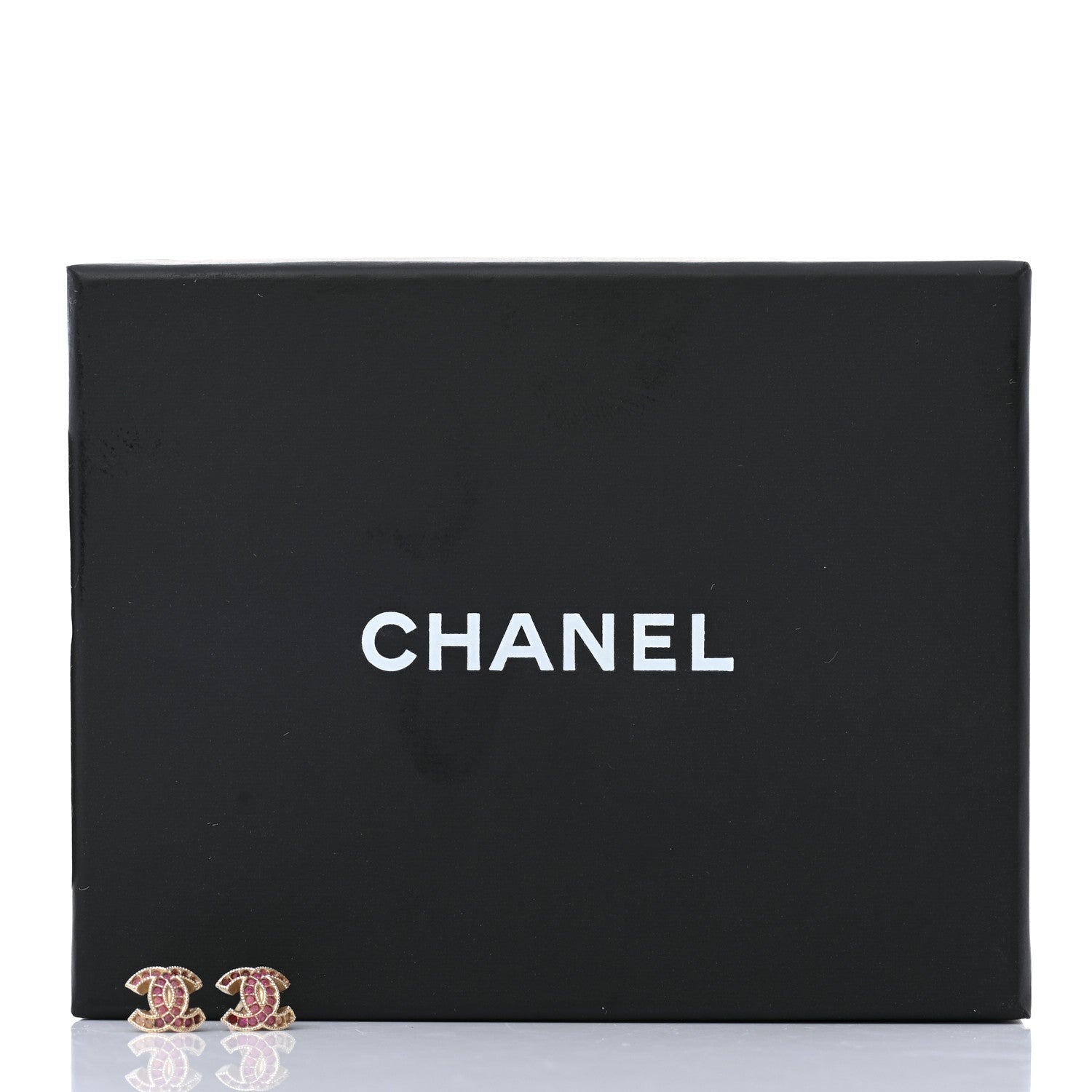 Chanel Crystal Timeless CC Earrings Gold Light Pink 5 of 5