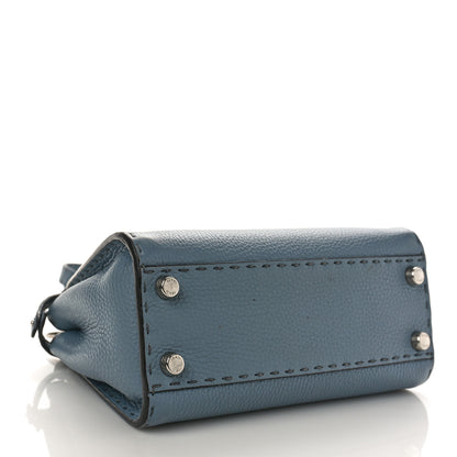 Fendi Cuoio Romano Snakeskin Selleria Mini Peekaboo Iconic Satchel Tempesta 4 of 8