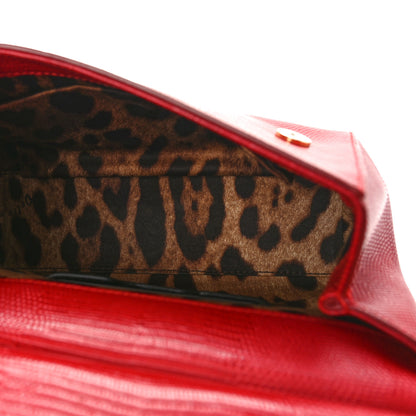 Dolce & Gabbana Stampa Iguana Crystal Small Miss Sicily Satchel Red 5 of 9