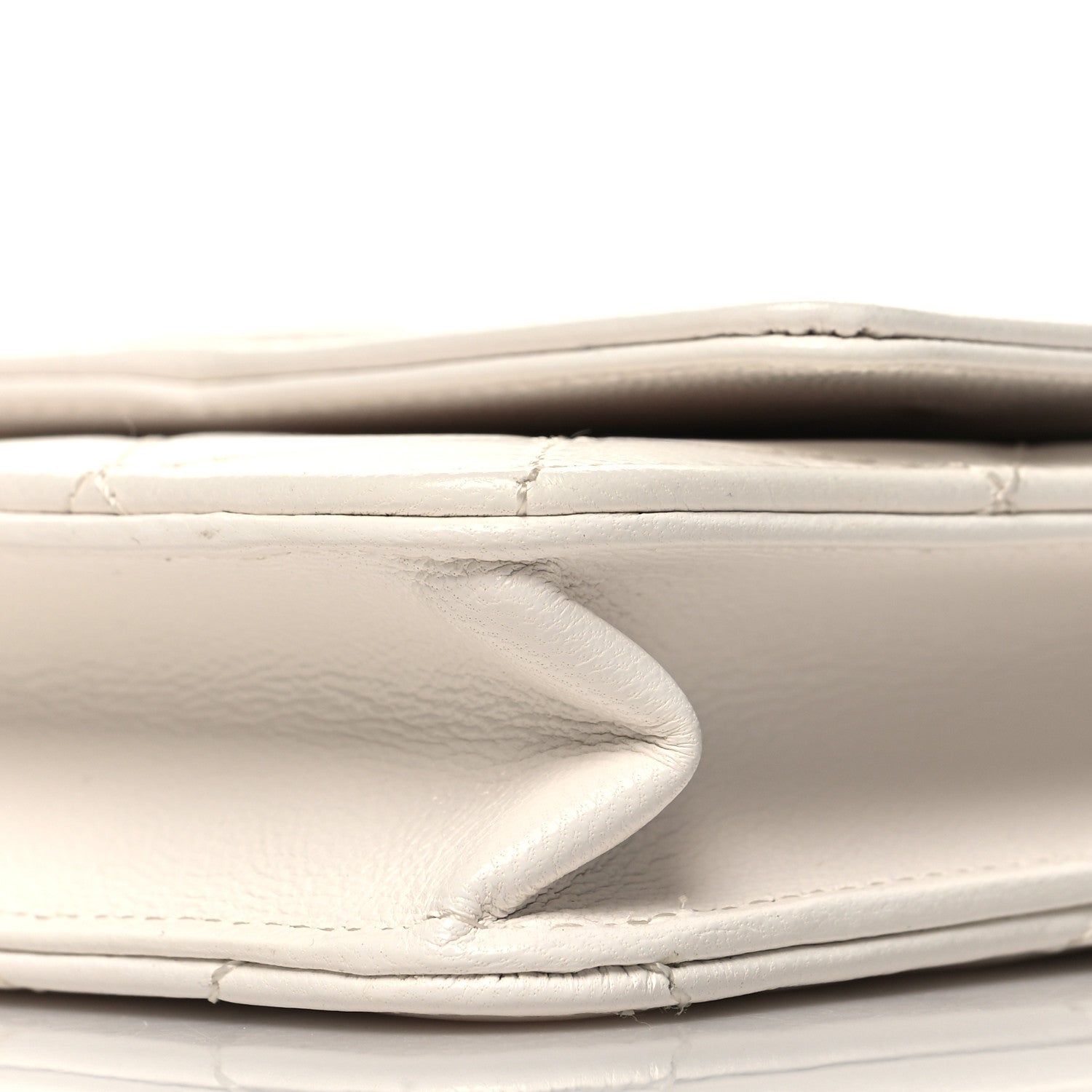 Chanel Goatskin Quilted Timeless CC Wallet On Chain WOC White 11 of 12