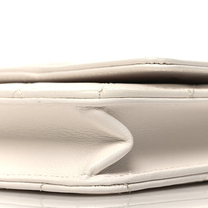 Chanel Goatskin Quilted Timeless CC Wallet On Chain WOC White 11 of 12