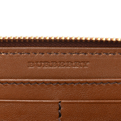 Burberry House Check Bridle Calfskin Ziggy Zip Around Wallet Dark Tan 8 of 13