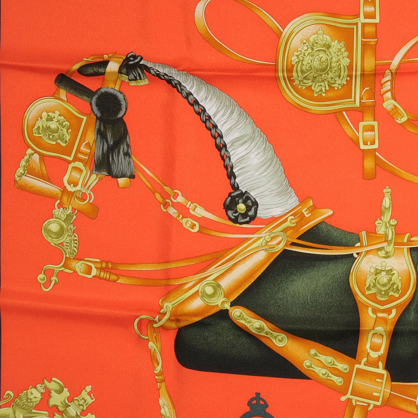 Silk Harnais De Cour Scarf 90 Orange