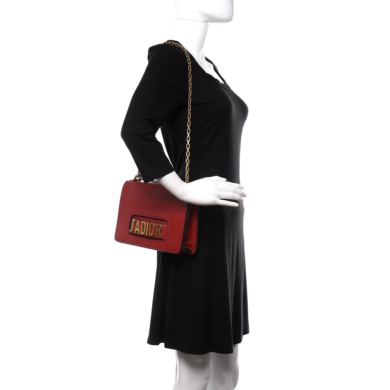 Christian Dior Calfskin J'Adior Chain Flap Bag Red 2 of 11