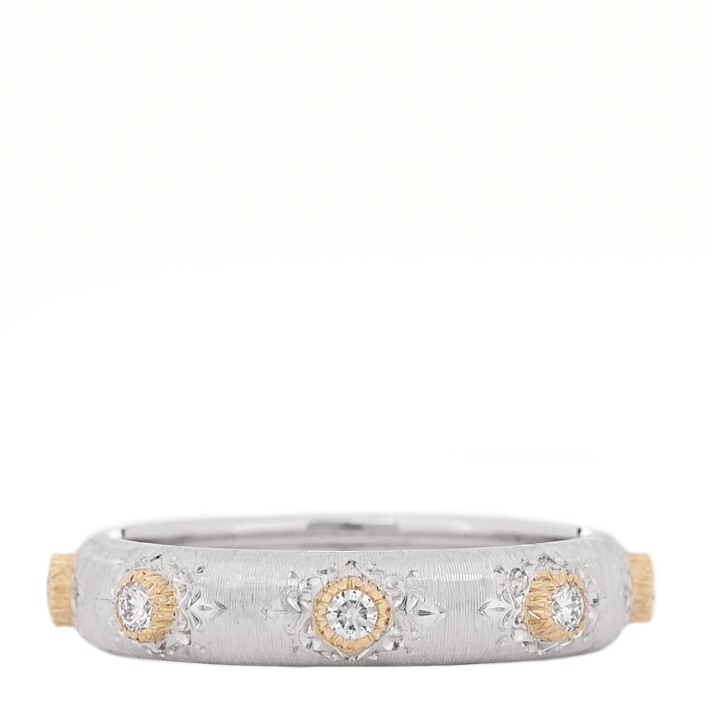 18K White Yellow Gold Diamond Macri Positano Eternelle Ring 51 5.75