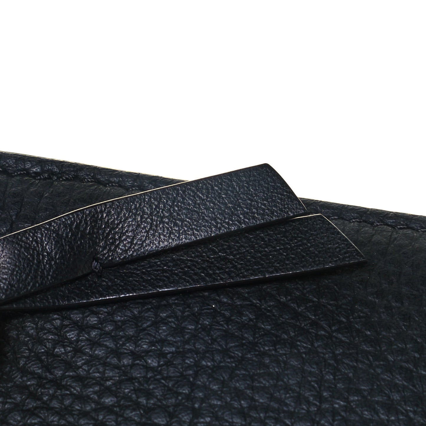 Smooth Calfskin Alphabet Long Wallet Black