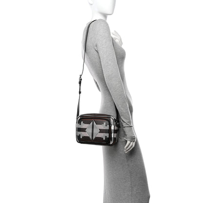 Burberry E-Canvas Calfskin Geometric Check Paddy Messenger Dark Birch Brown White 2 of 13