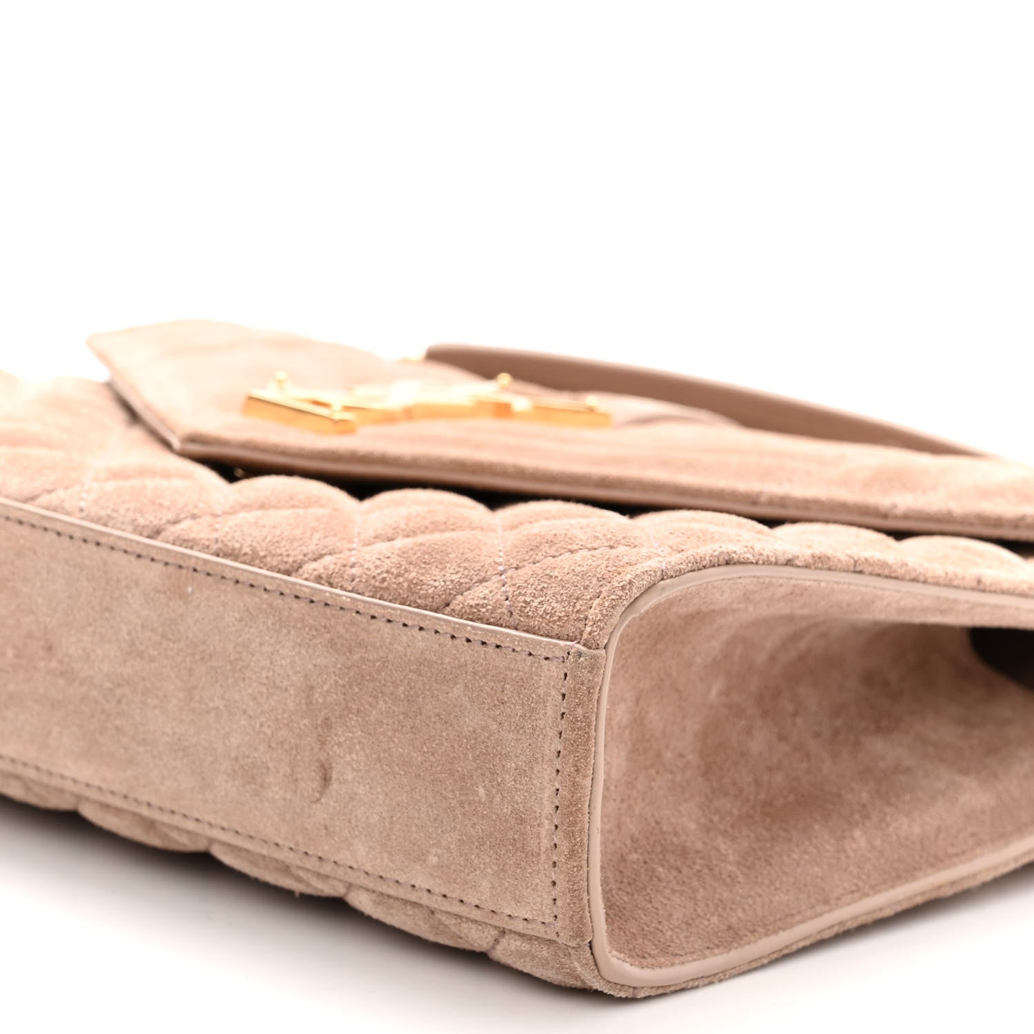 Saint Laurent Suede Mixed Matelasse Triquilt Medium Monogram Envelope Satchel Rosy Sand 9 of 9