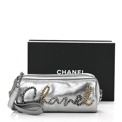 Chanel Metallic Lambskin Signe Bowling Bag Silver 11 of 11