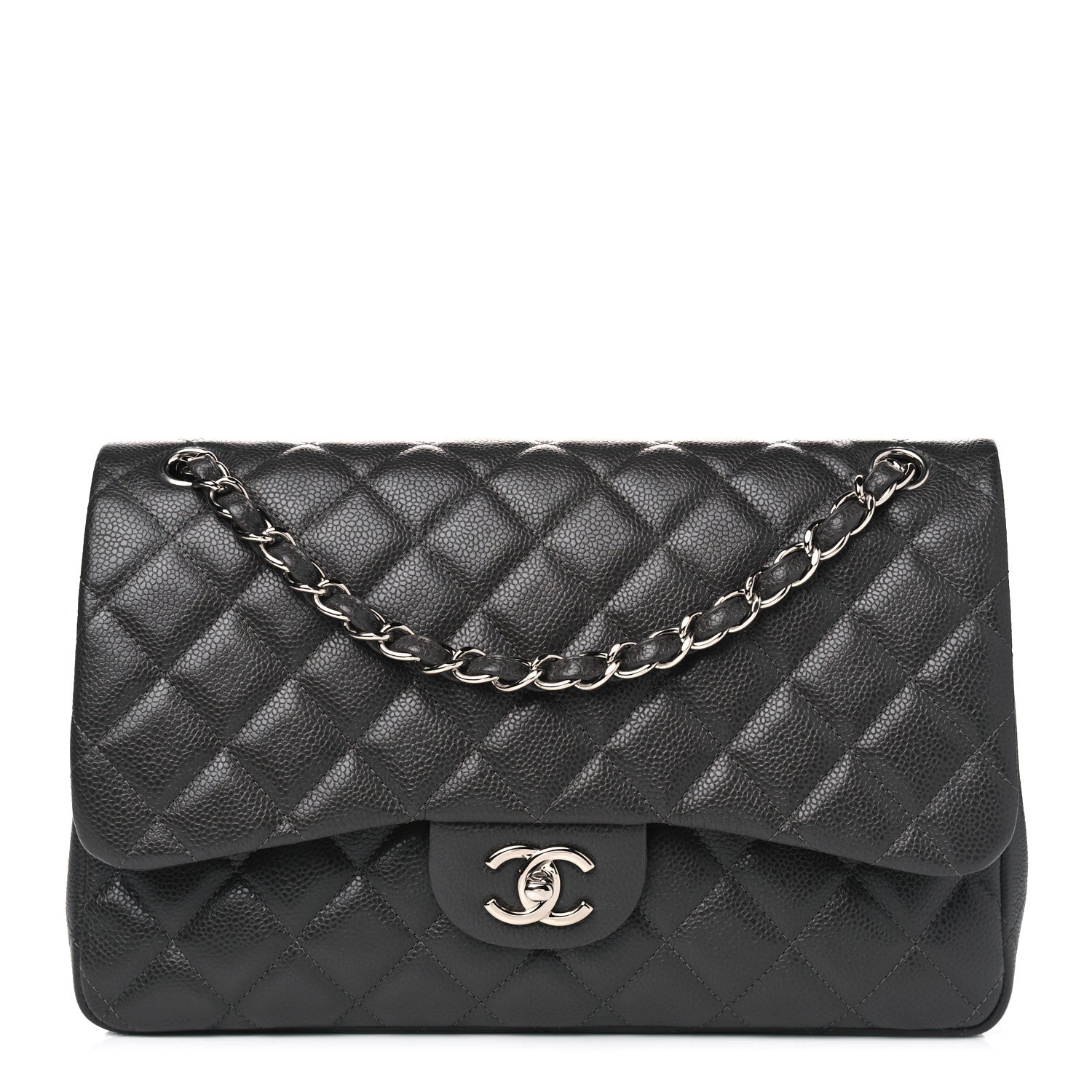 Chanel Caviar Quilted Jumbo Double Flap Dark Charcoal 1 of 5