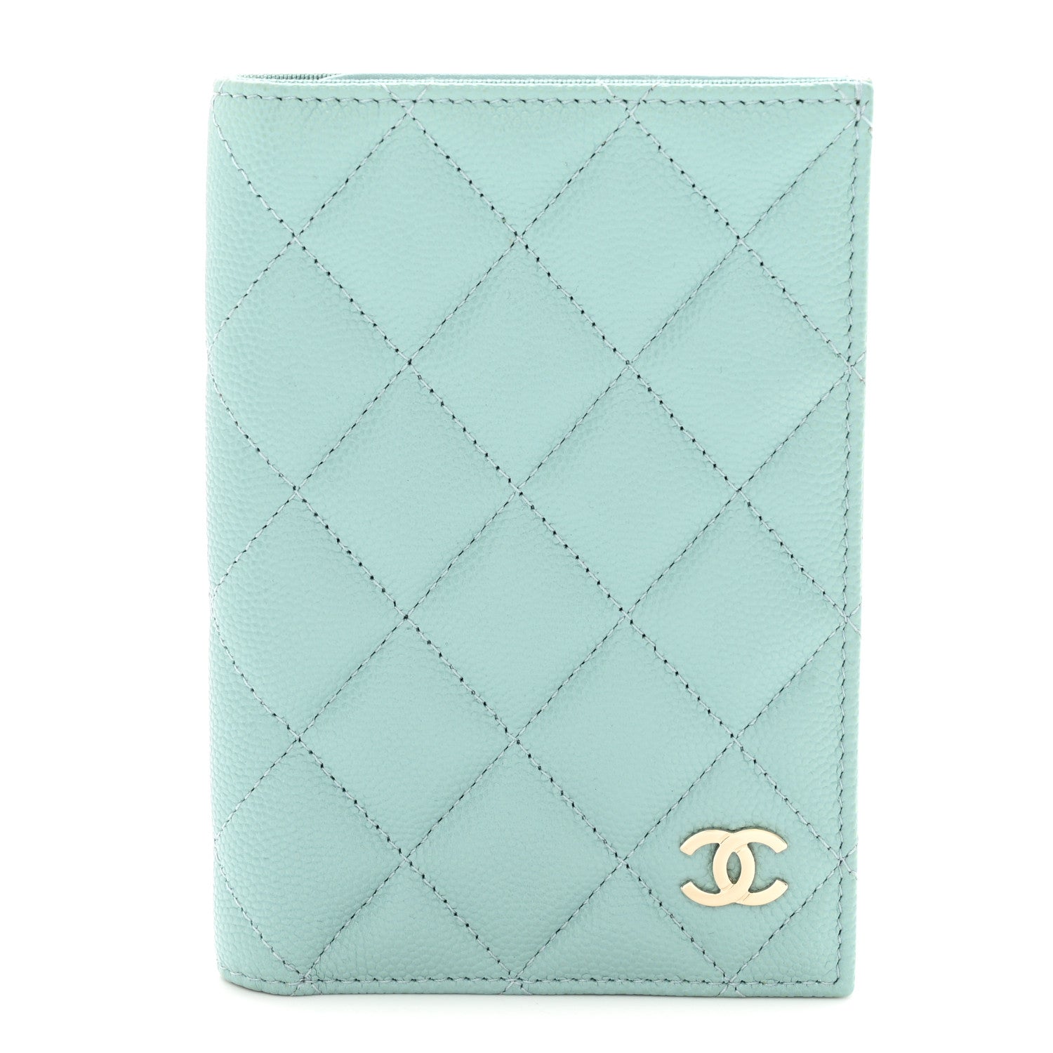 Chanel Caviar Quilted Passport Holder Light Blue 1 of 12