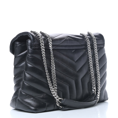 Saint Laurent Calfskin Y Quilted Monogram Medium Loulou Chain Satchel Black 3 of 8