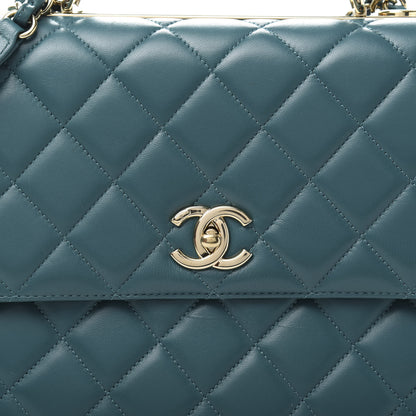 Chanel Lambskin Quilted Large Trendy CC Dual Handle Flap Bag Blue 12 of 12