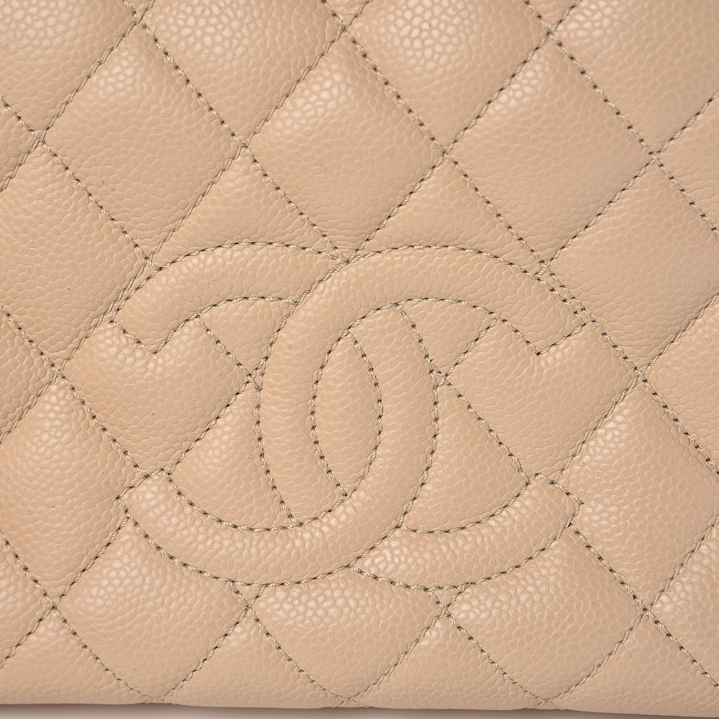 Caviar Quilted Petit Timeless Tote PTT Beige