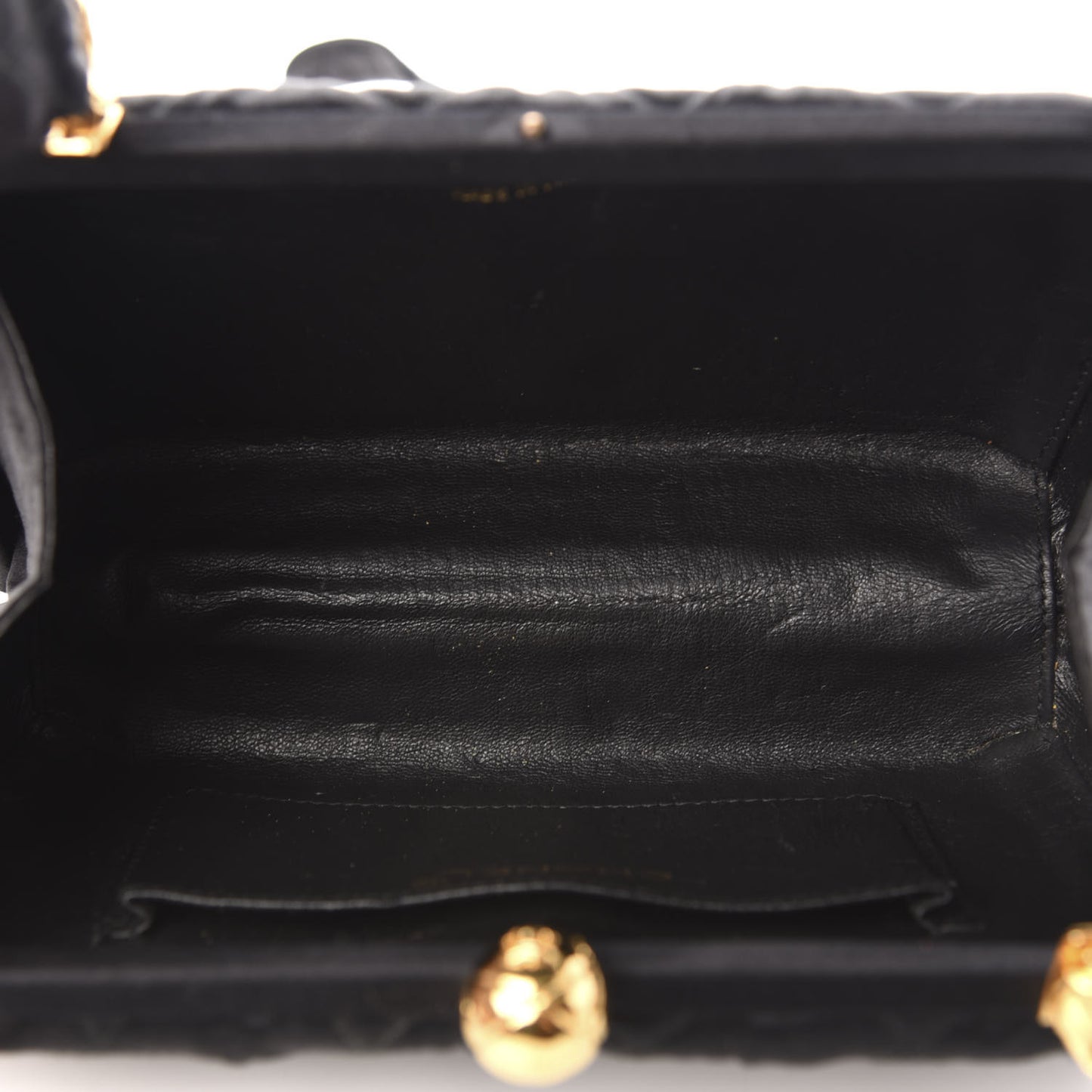 Satin Quilted Shoulder Bag Black