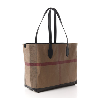 Burberry Coated Canvas Mega Check Medium Doodle Tote Black 3 of 9