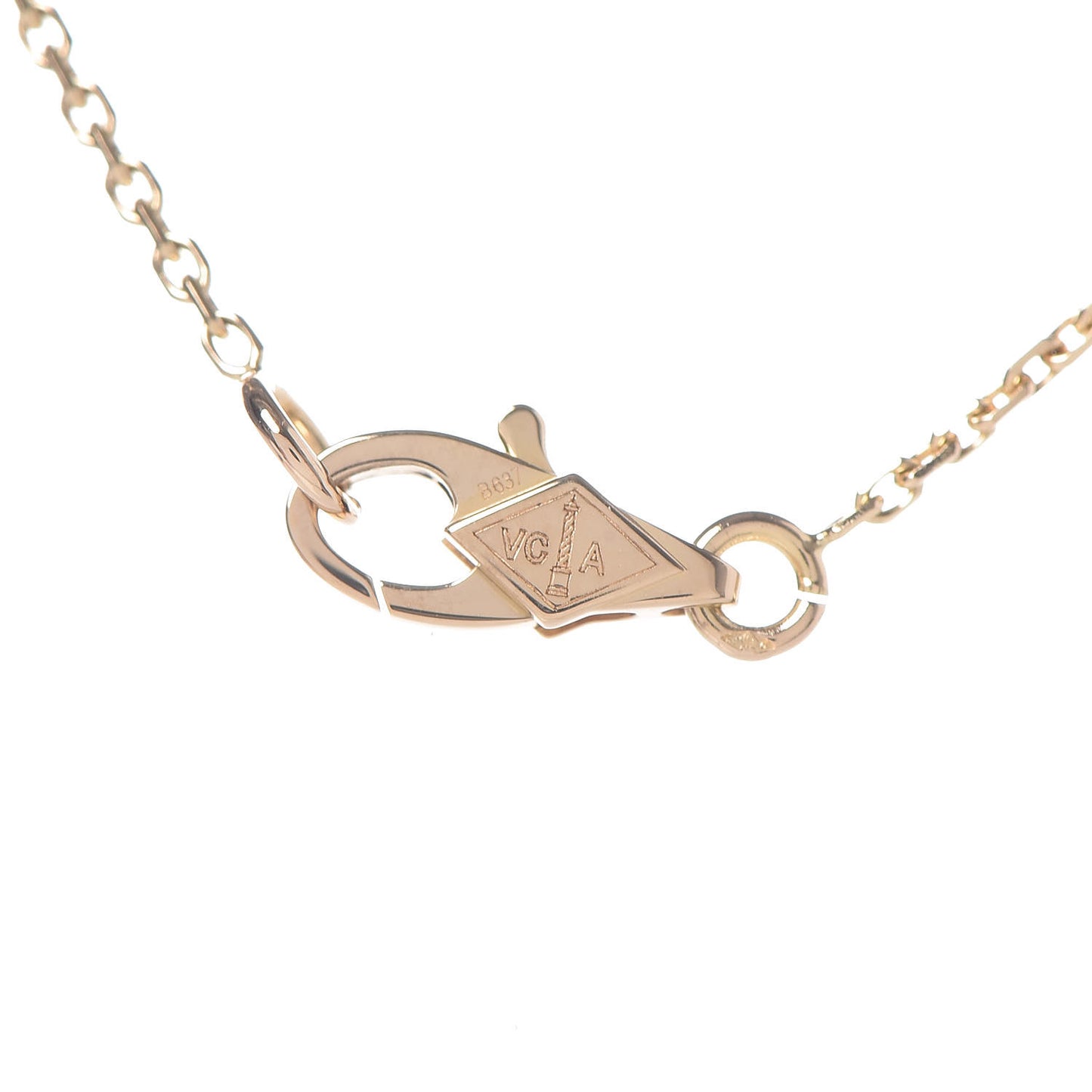 18K Yellow Gold Mother of Pearl Sweet Alhambra Pendant Necklace